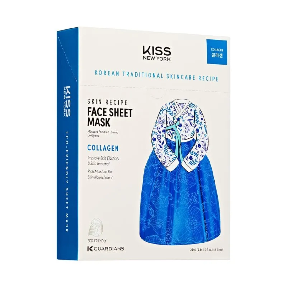 MÁSCARA FACIAL COREANA KISS NEW YORK COLLAGEN COLÁGENO