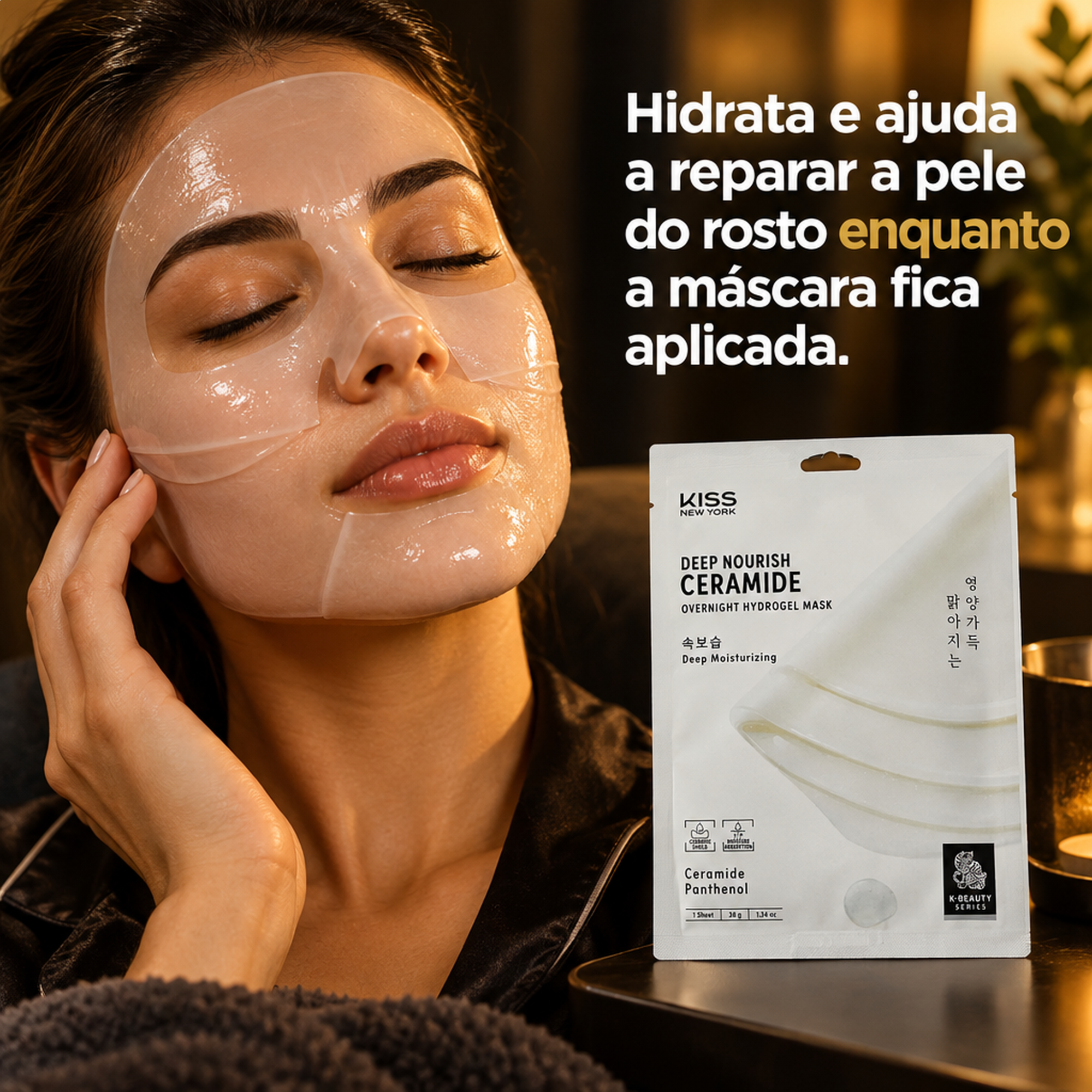 MÁSCARA FACIAL HIDROGEL CERAMIDAS KISS NEW YORK 38G