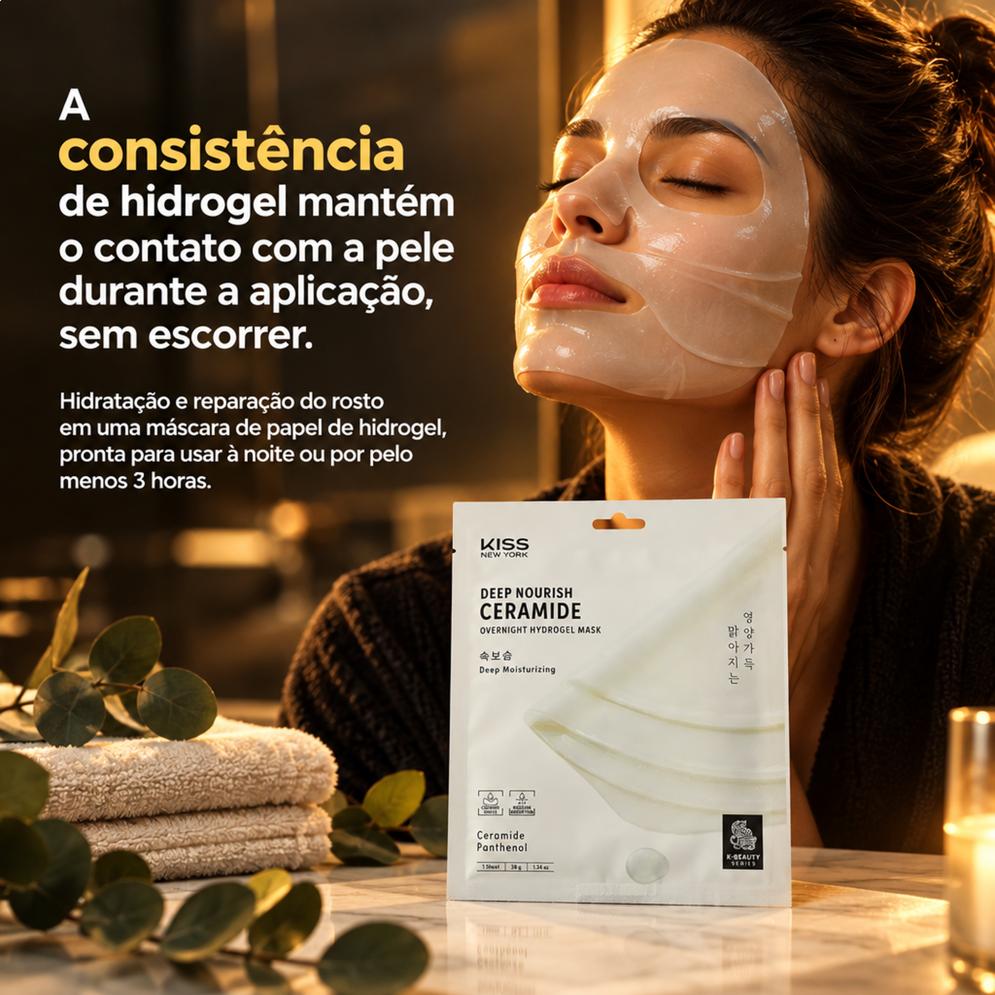 MÁSCARA FACIAL HIDROGEL CERAMIDAS KISS NEW YORK 38G