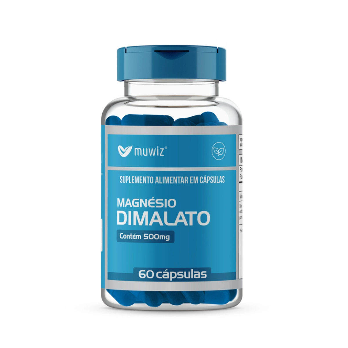 MAGNÉSIO DIMALATO SEM GLUTEN COM 60 CÁPSULAS MUWIZ