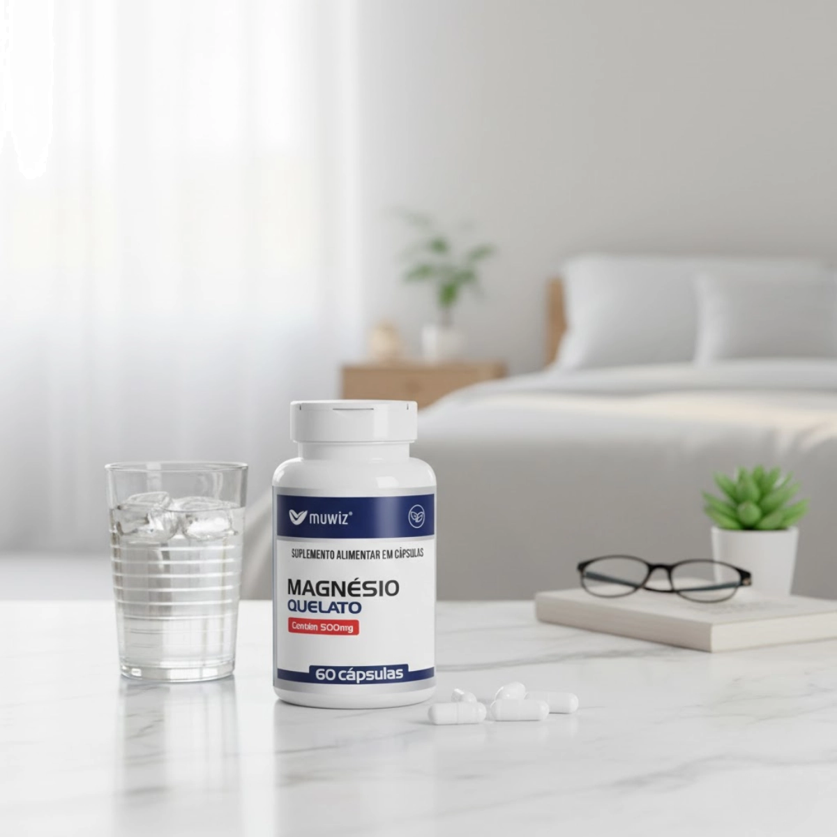 MAGNÉSIO QUELATO EM CÁPSULA 500MG SEM SABOR MUWIZ