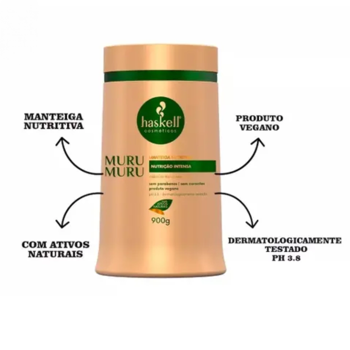 MANTEIGA CAPILAR NUTRITIVA MURUMURU 900GR HASKELL