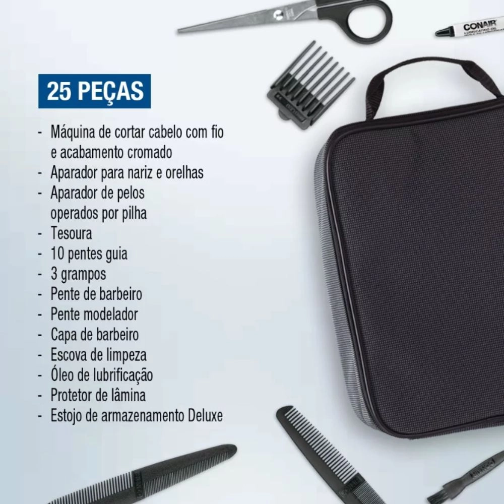MAQUINA DE CORTE DE CABELO APARADOR DE PELOS, CONAIR - 110V