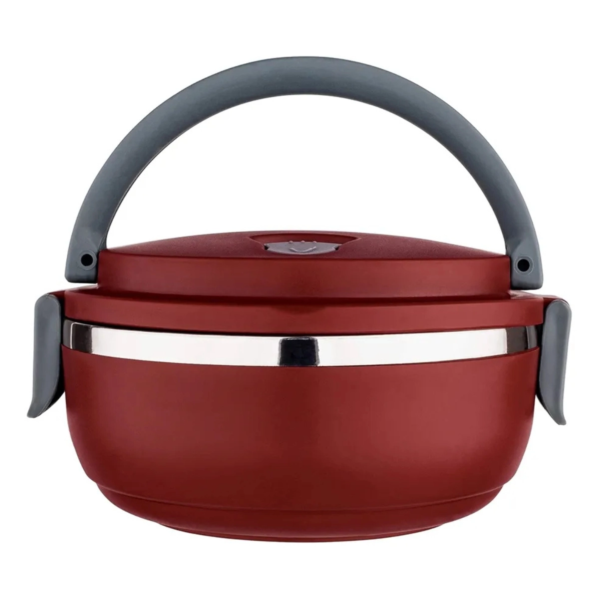 MARMITA DUPLA INOX 1,4L COM ALÇA EURO HOME VERMELHO