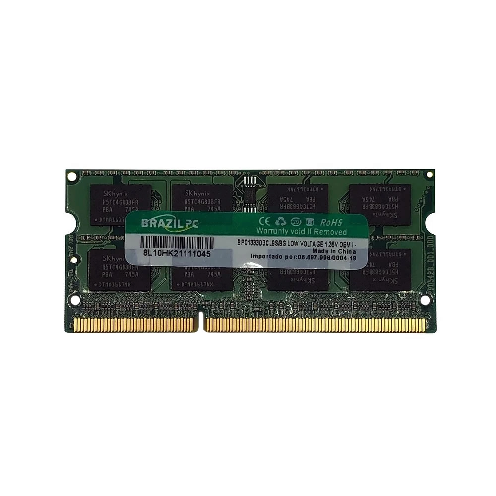 Memória Brazilpc, 8gb, 1333mhz, Ddr3l, para Notebook - Bpc1333d3lcl9s/8