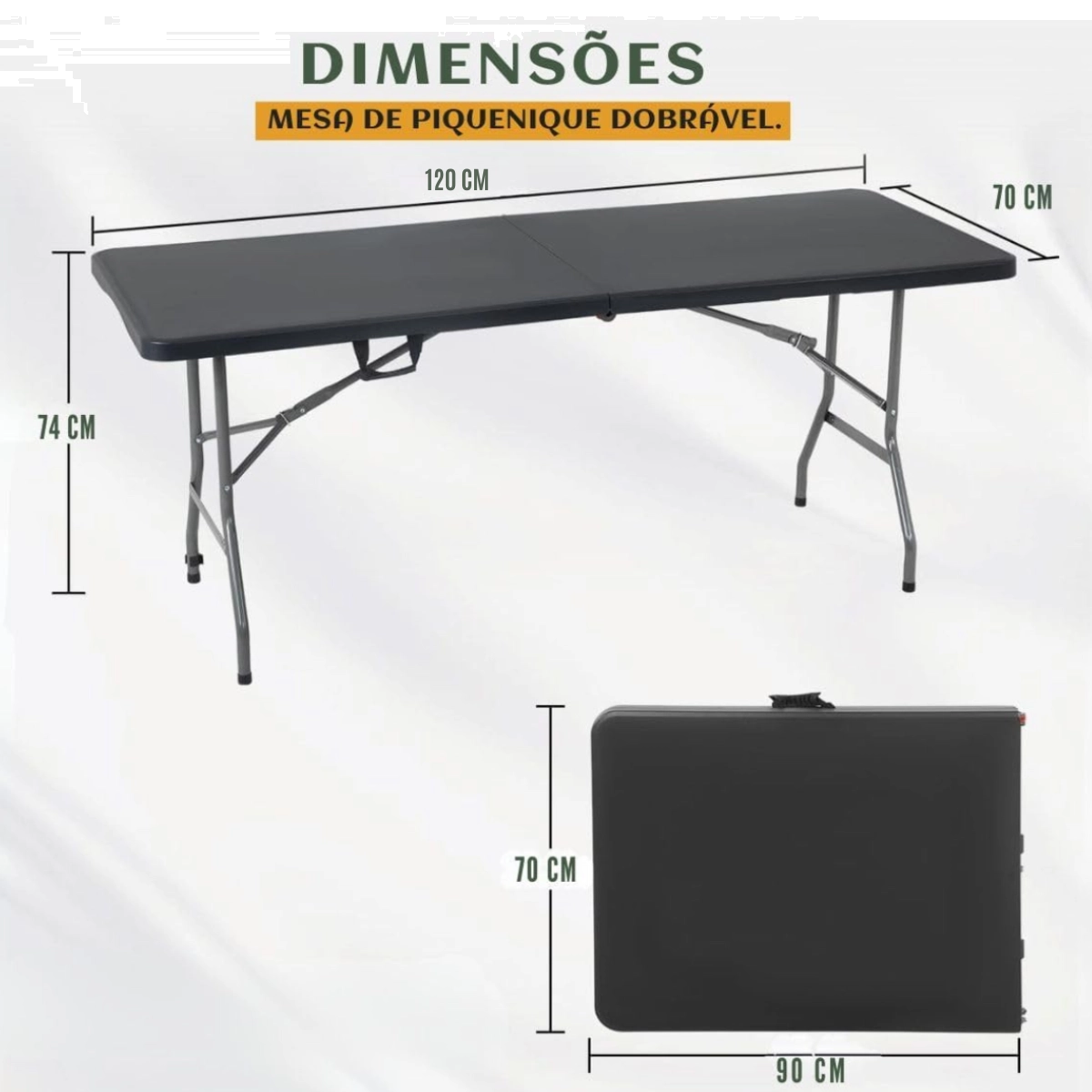 MESA DOBRÁVEL 1,20M ROBUST PORTATIL MULTIUSO CAMPING PRETA NAUTIKA MESA DOBRÁVEL 1,20M ROBUST PORTATIL MULTIUSO CAMPING PRETA NAUTIKA