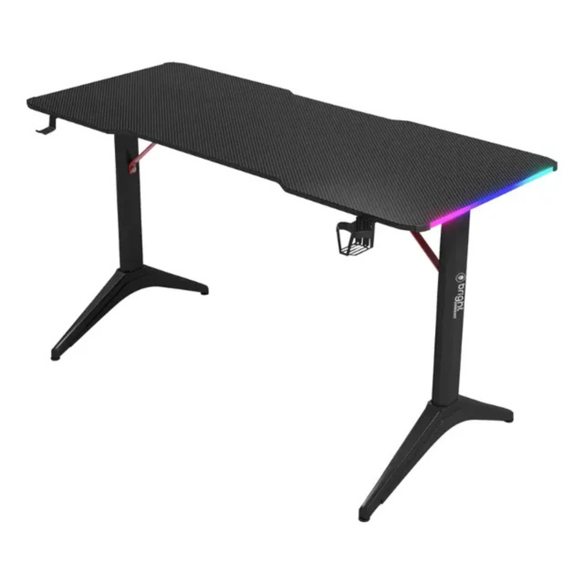 Mesa Gamer Striker Preto com Rgb Bright Ate 11kg e Controle de Iluminação