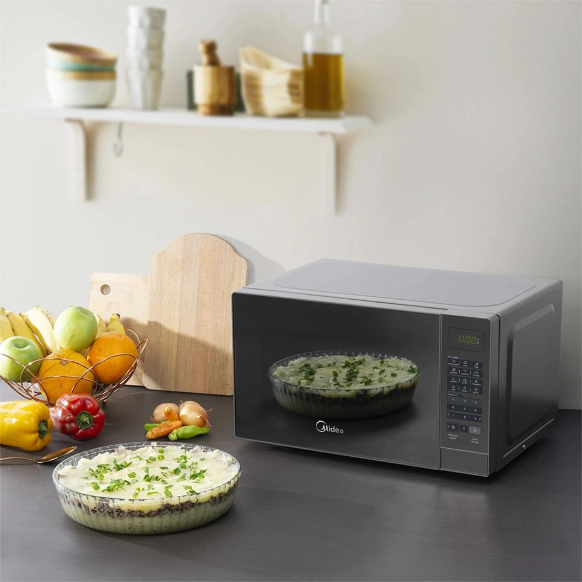 MICRO ONDAS 20 LITROS PRATA 220V PORTA ESPELHADA MINUTO FÁCIL MIDEA