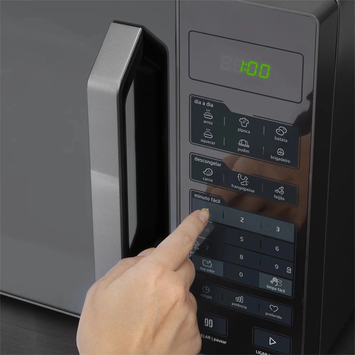 MICRO-ONDAS 27 LITROS PRATA PORTA ESPELHADA 127V SMARTPLATE MIDEA