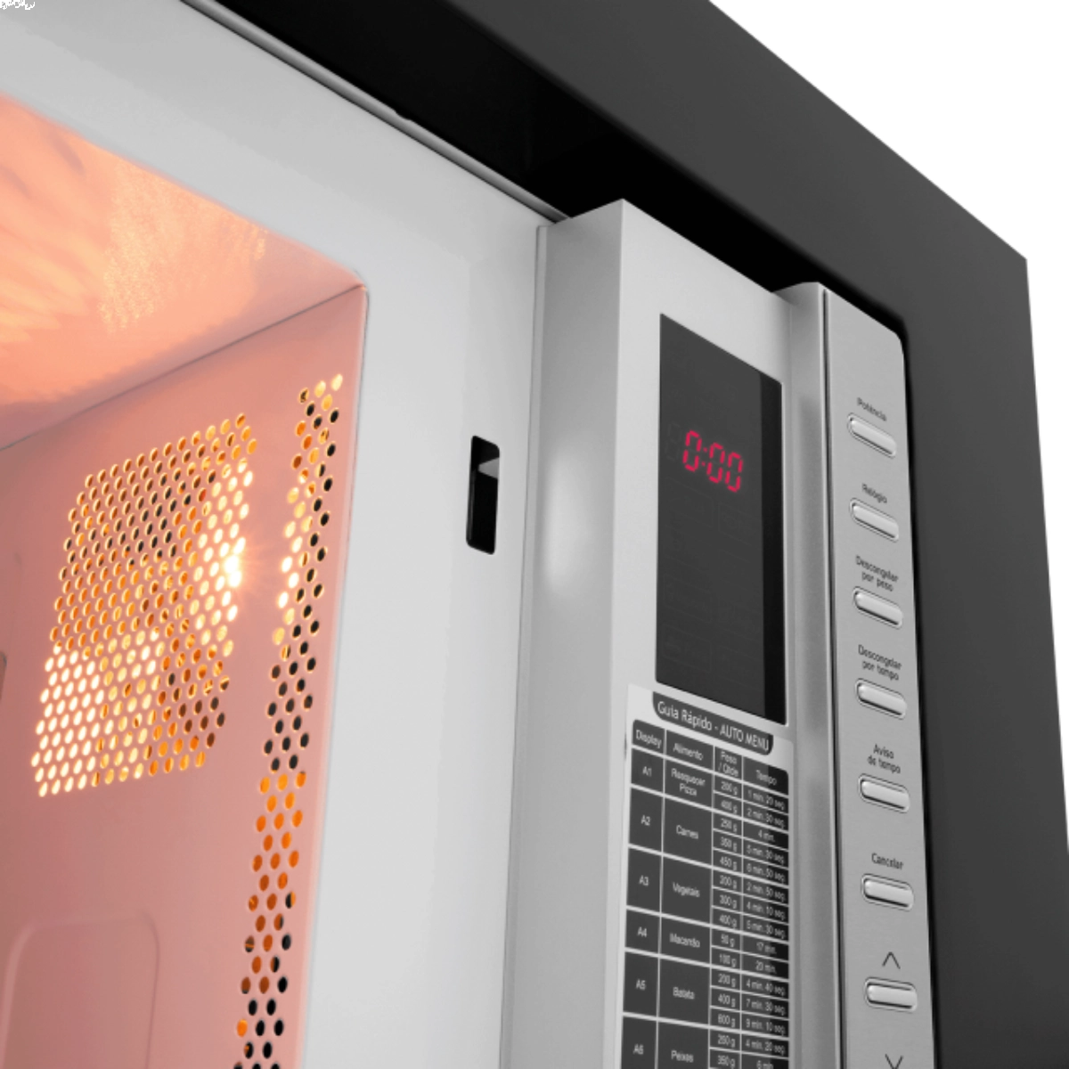 MICRO-ONDAS DE EMBUTIR FISCHER FIT LINE 25 LITROS COM FUNÇÃO DESCONGELAR