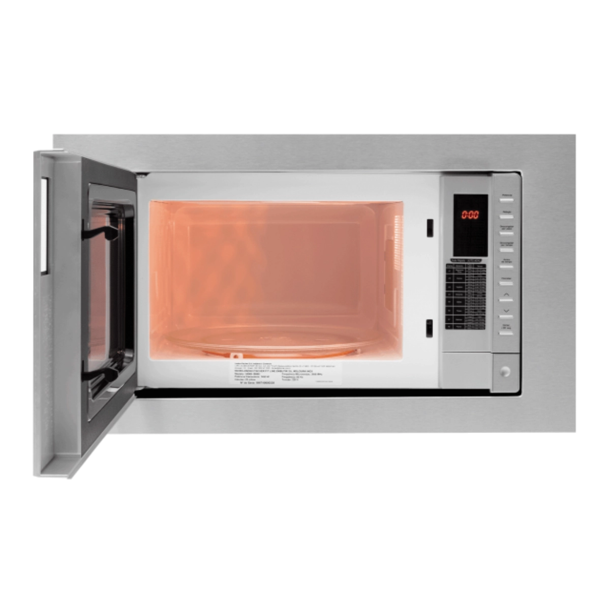 MICRO-ONDAS DE EMBUTIR FISCHER FIT LINE 25L INOX 220V FUNÇÃO DESCONGELAR