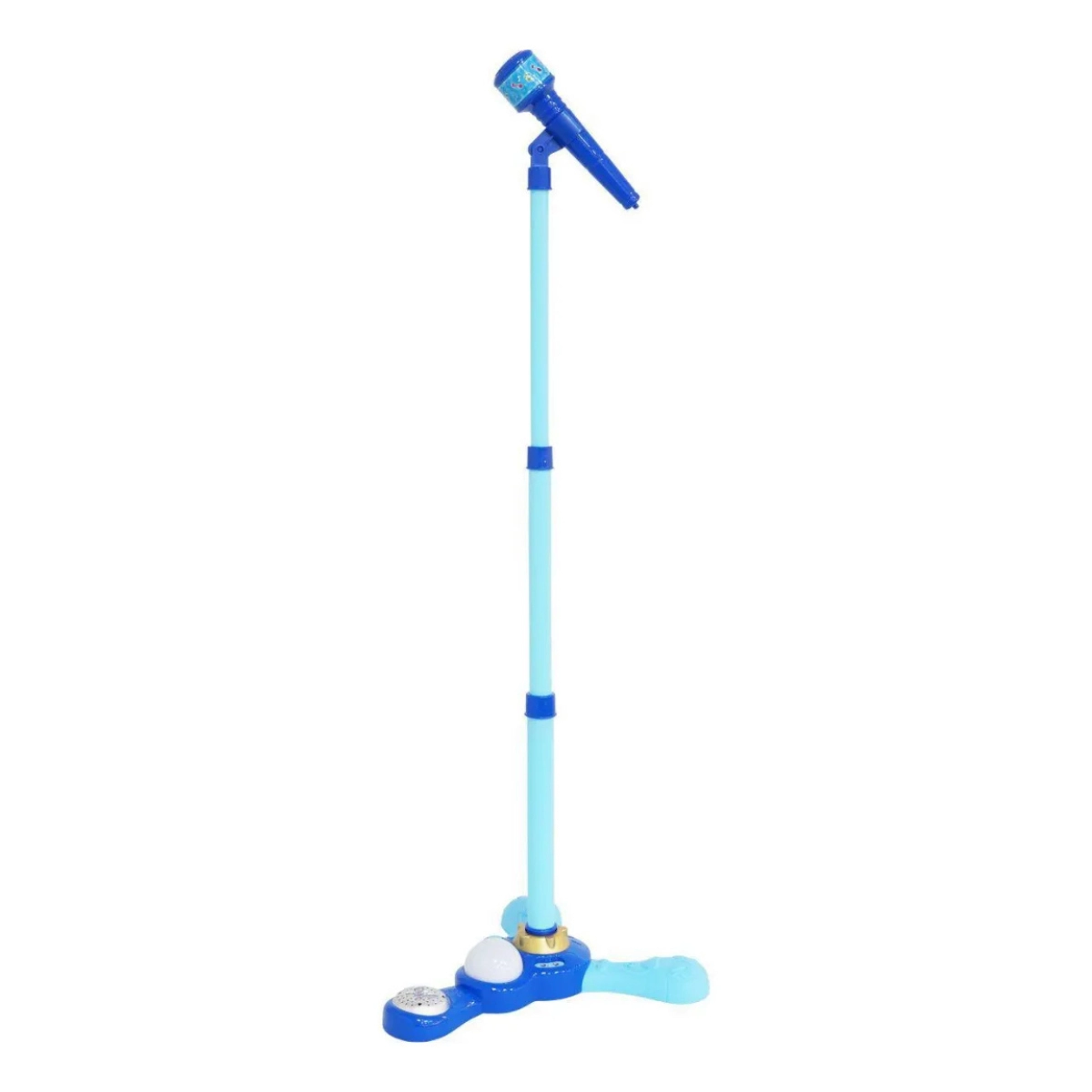 MICROFONE INFANTIL COM PEDESTAL LUZ MUSICAL BW139AZ AZUL KIDS