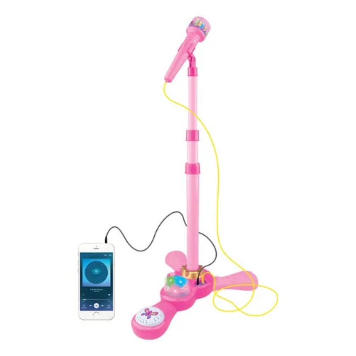 MICROFONE INFANTIL COM PEDESTAL LUZ MUSICAL BW139RS ROSA KIDS
