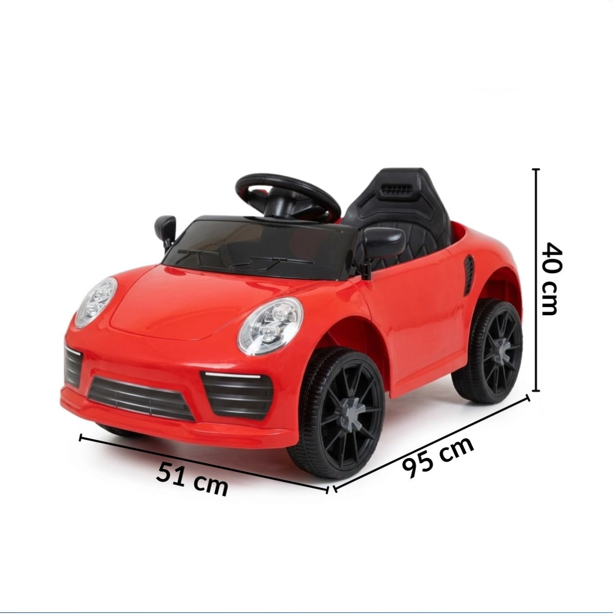 MINI CARRO ELÉTRICO INFANTIL 6V COM LUZ ATÉ 30KG VERMELHO
