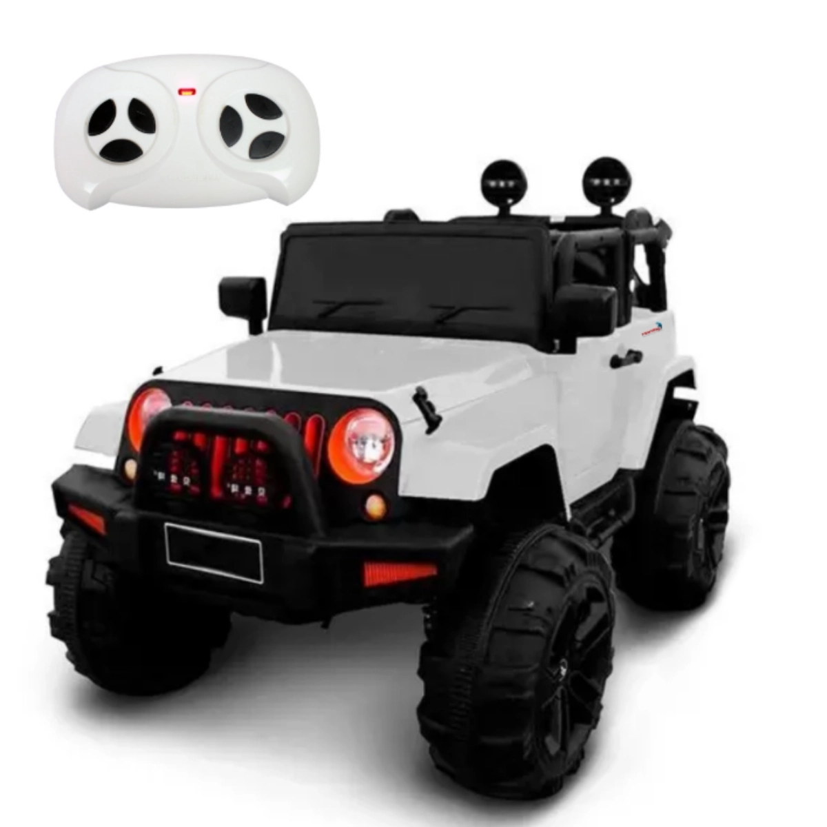 Mini Carro Elétrico Infantil Jipe Branco com Controle Remoto Diversão e Segurança Sobre Rodas