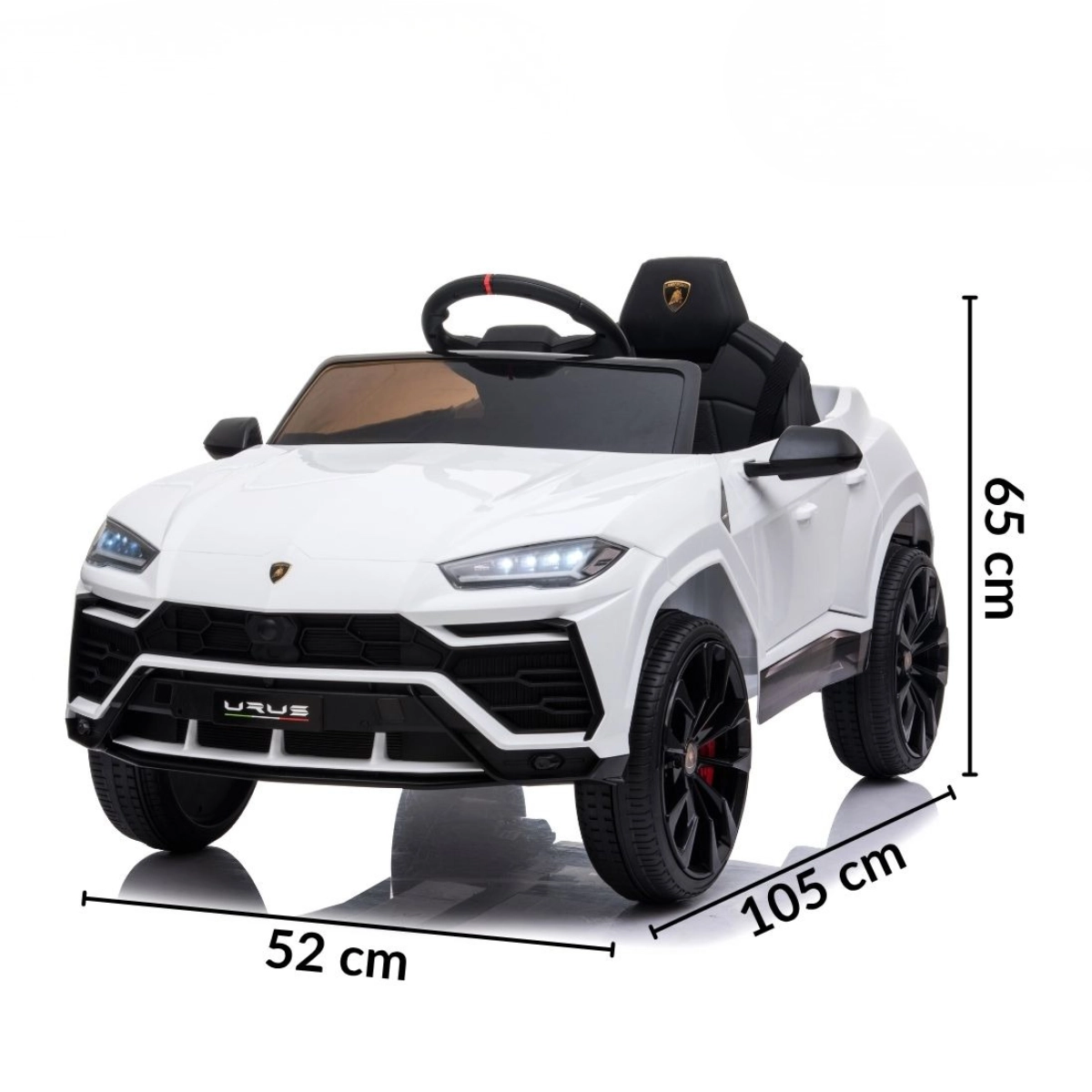 MINI CARRO ELÉTRICO INFANTIL LAMBORGHINI URUS BRANCO 12V COM CONTROLE