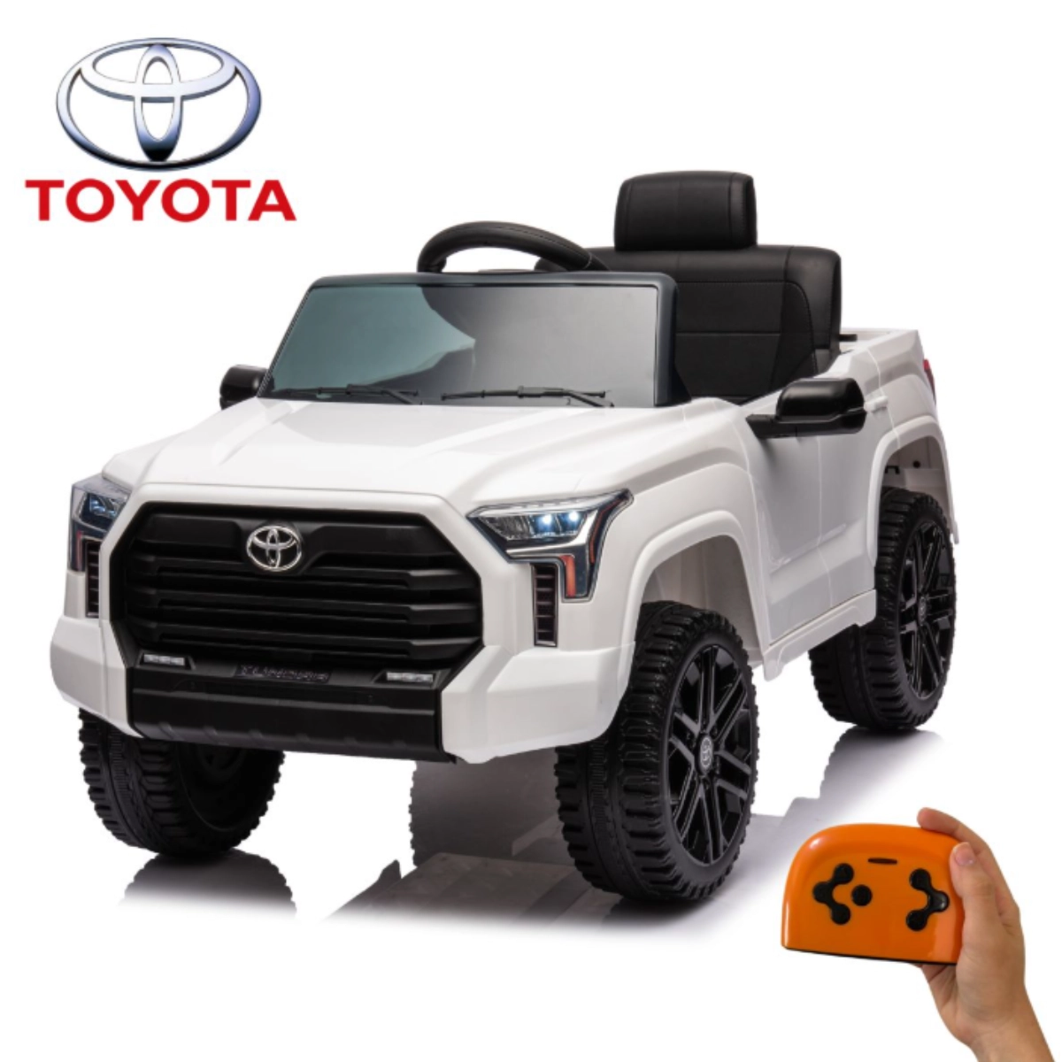Mini Carro Elétrico Toyota Tundra Branco 12v  Controle Remoto, Led, Mp3 e Segurança