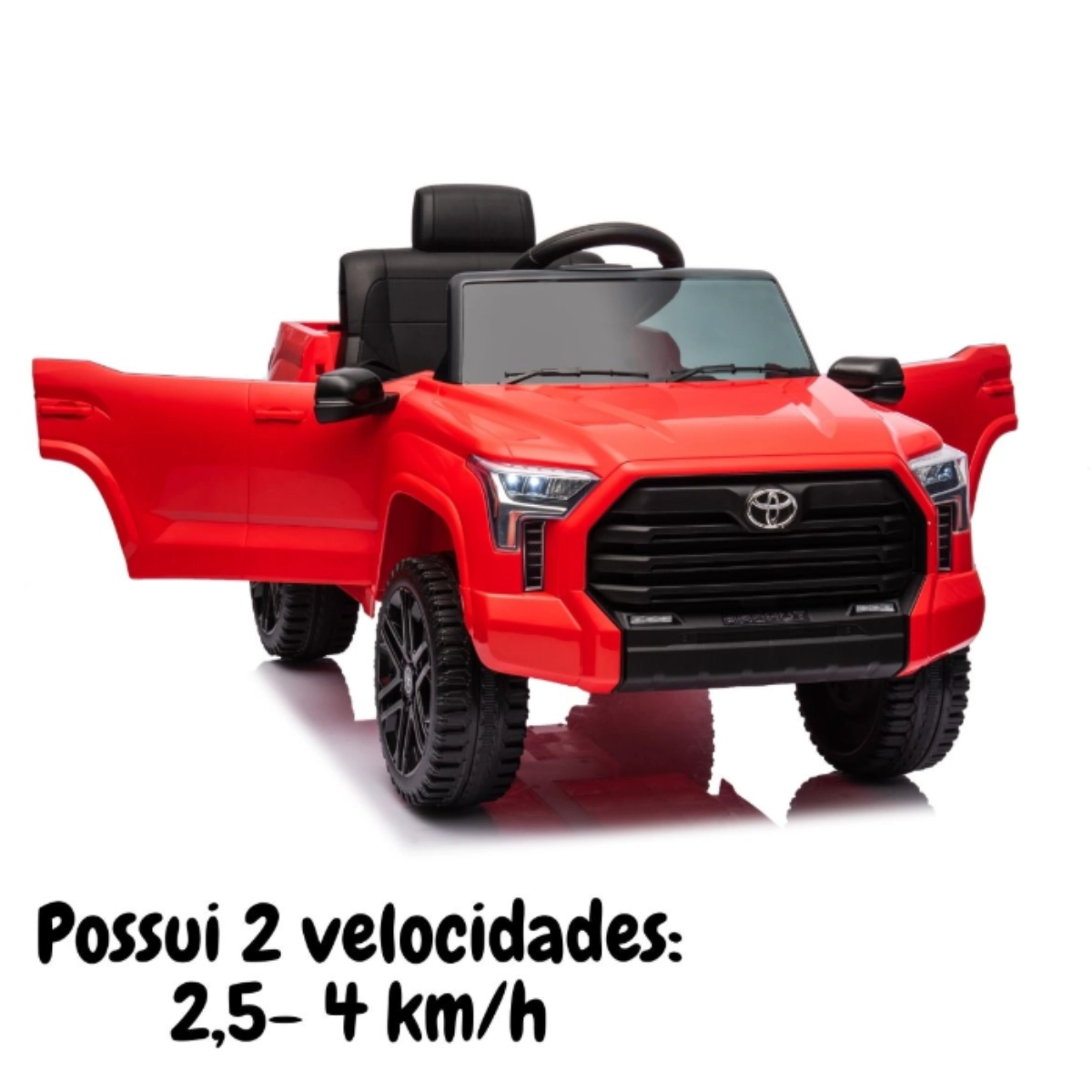 Mini Carro Elétrico Toyota Tundra Vermelho 12v  Licenciado, Controle Remoto, Luzes e Som
