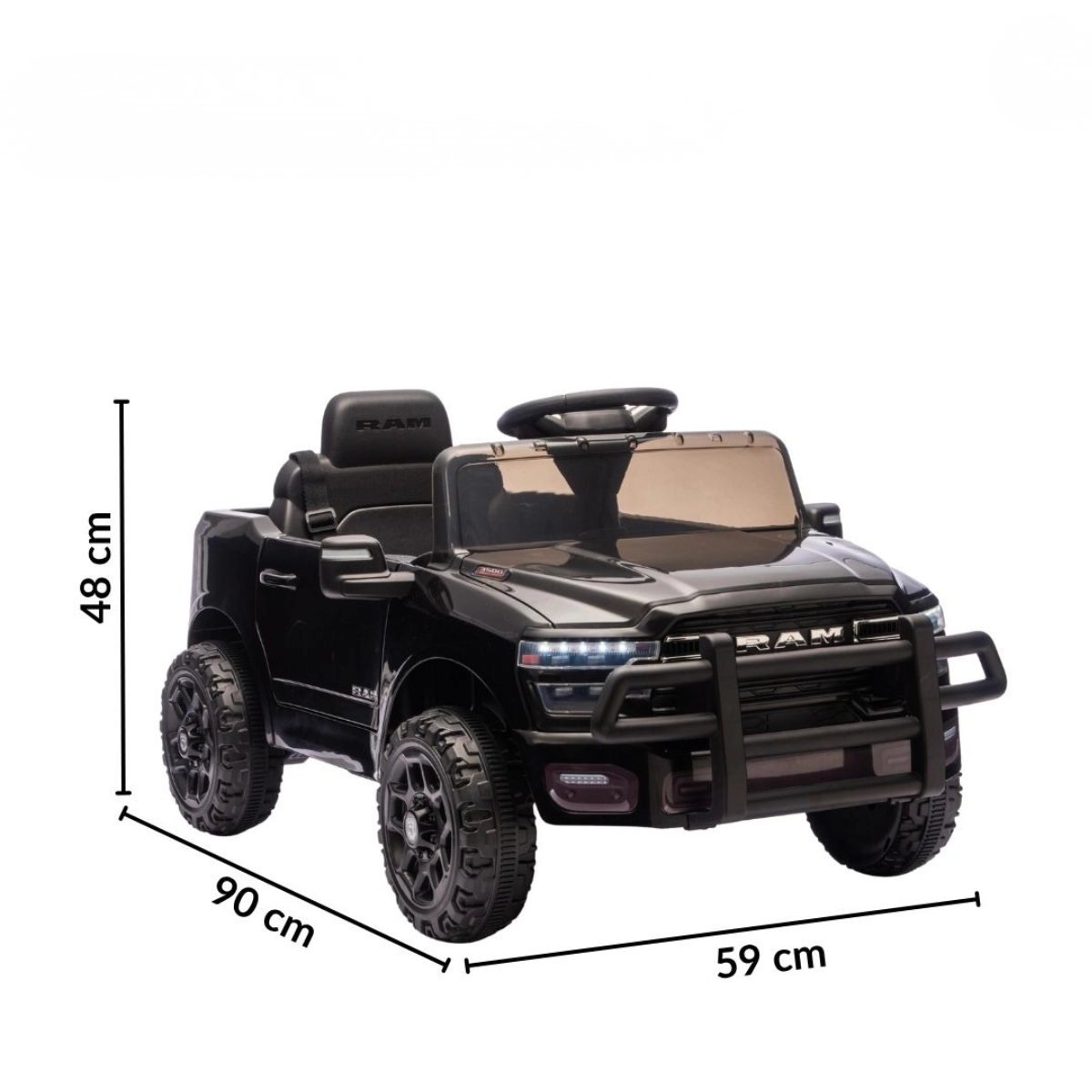 MINI CARRO ELETRICO DODGE RAM 3500 RHO INFANTIL 6V PRETO IMPORTWAY