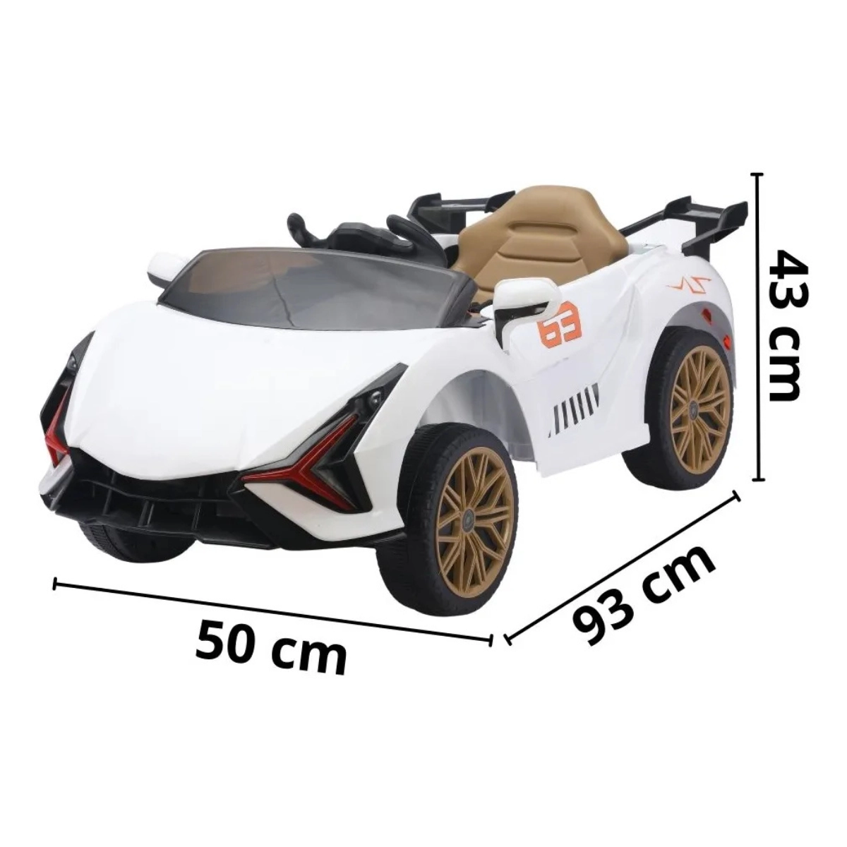 MINI CARRO ELETRICO INFANTIL 12V COM CONTROLE REMOTO BRANCO IMPORTWAY