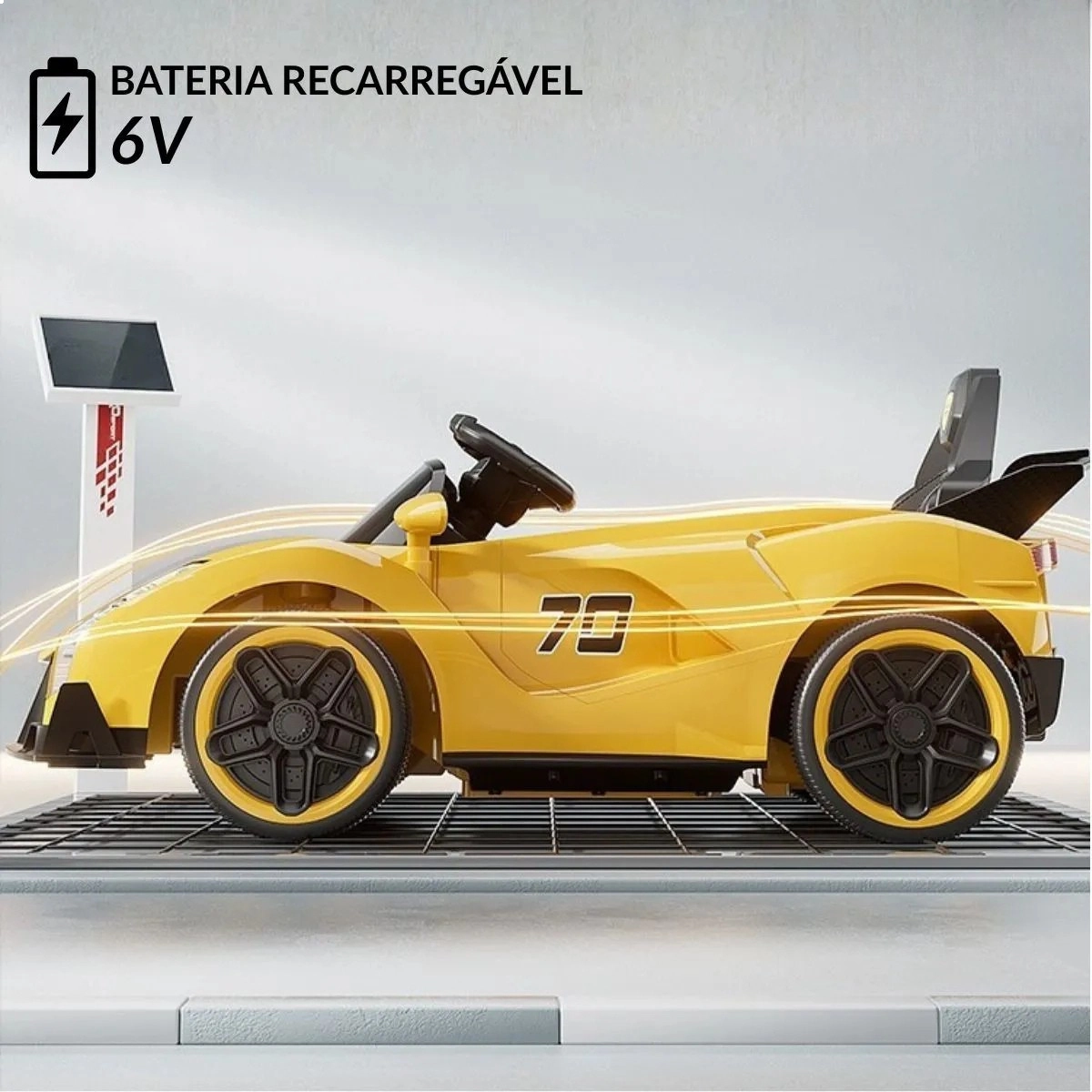 MINI CARRO ELETRICO INFANTIL 6V AMARELO BW404AM COM CONTROLE REMOTO