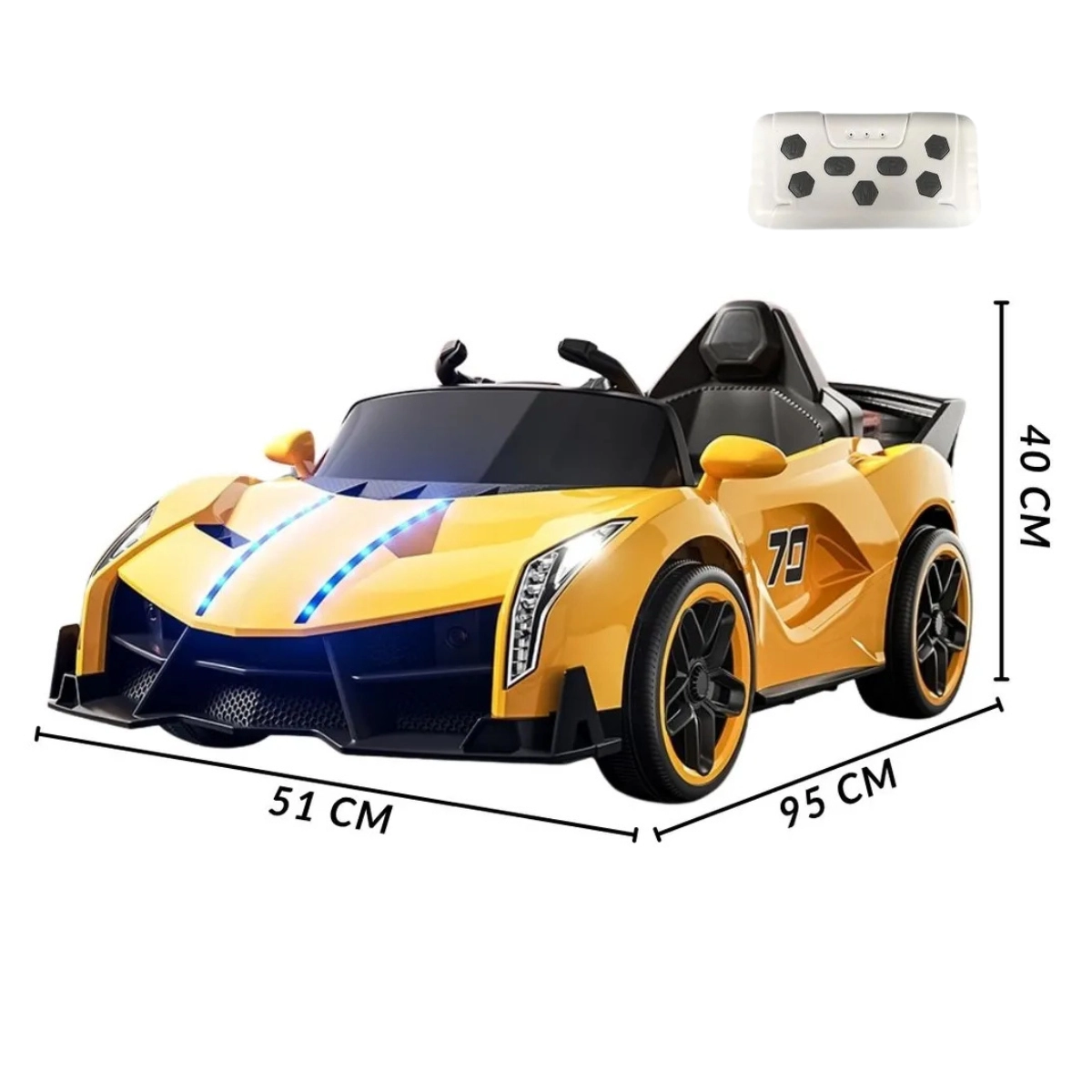 MINI CARRO ELETRICO INFANTIL 6V AMARELO BW404AM COM CONTROLE REMOTO