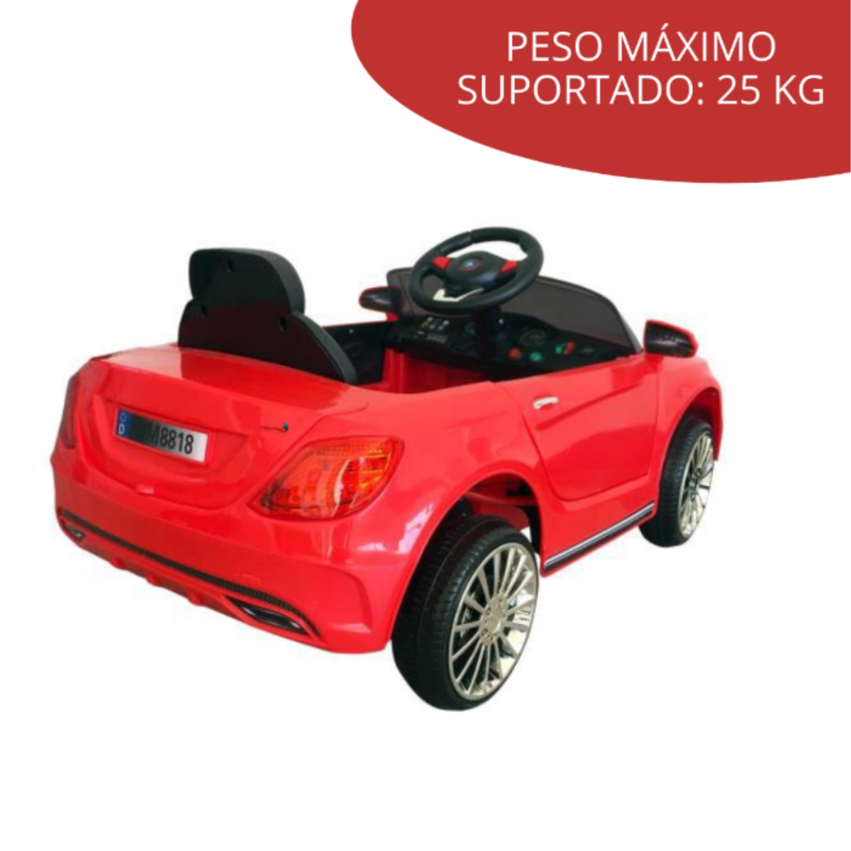Mini Carro Eletrico Infantil 6v C/ Controle Remoto Vermelho