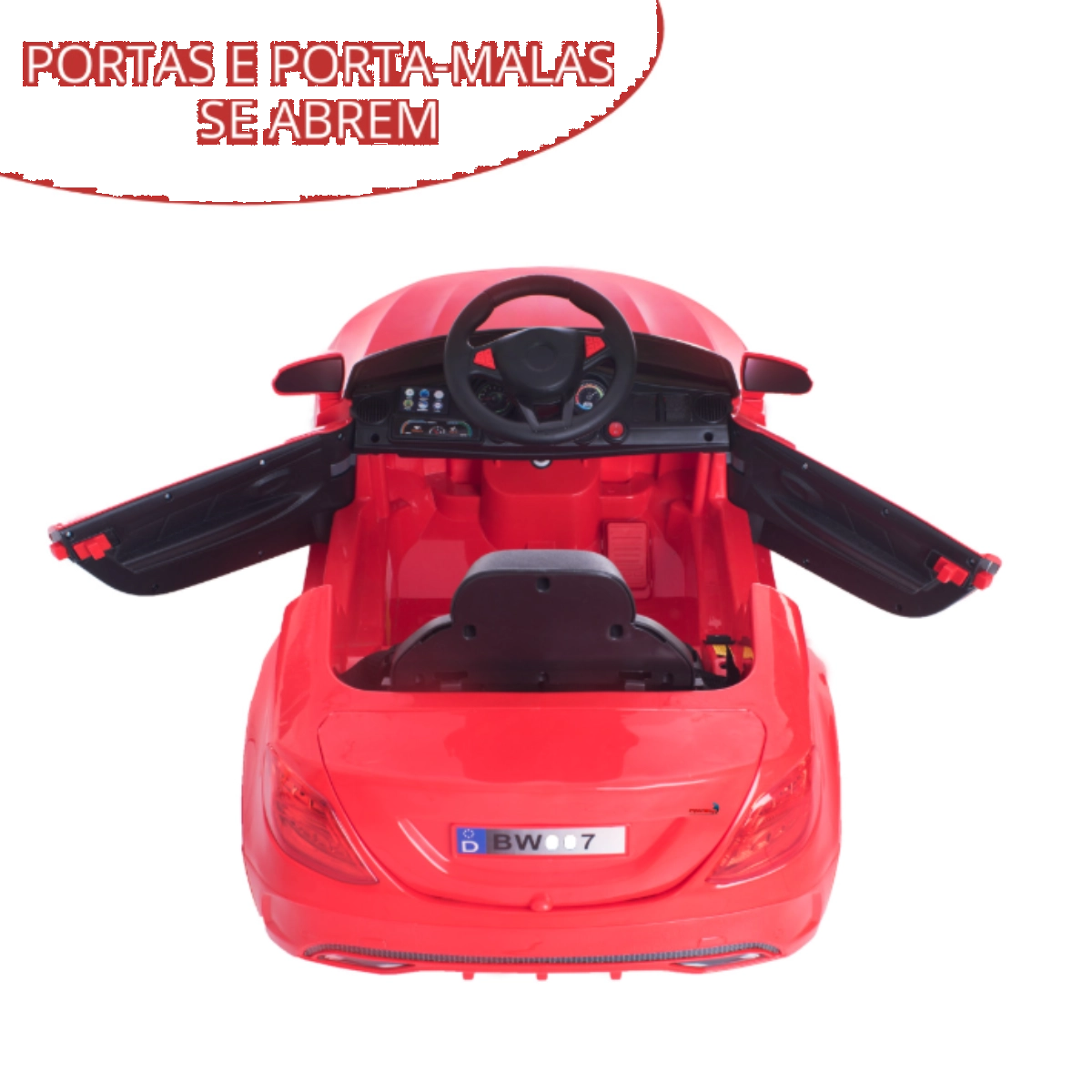 Mini Carro Eletrico Infantil 6v C/ Controle Remoto Vermelho