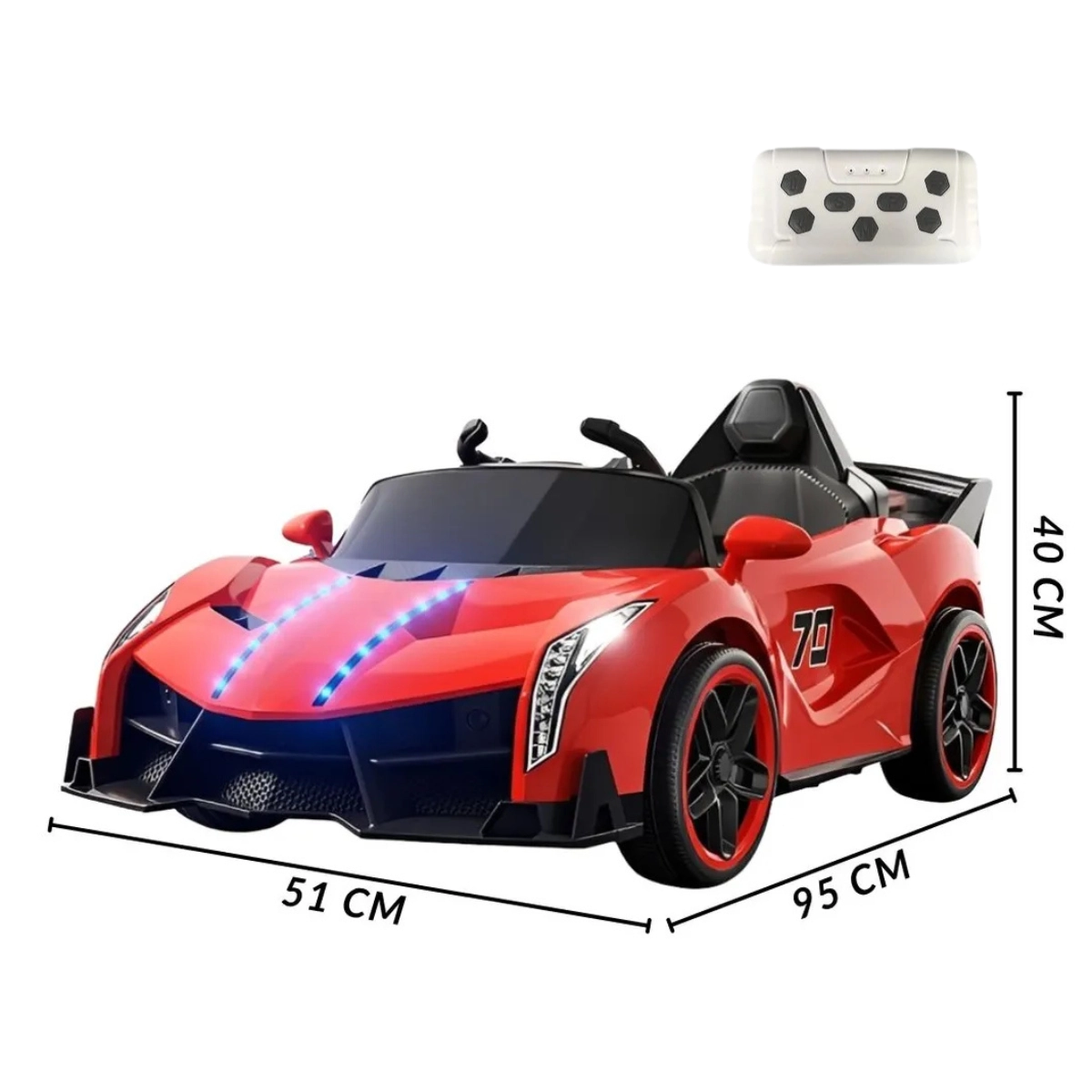 MINI CARRO ELETRICO INFANTIL 6V VERMELHO BW404VM COM CONTROLE REMOTO
