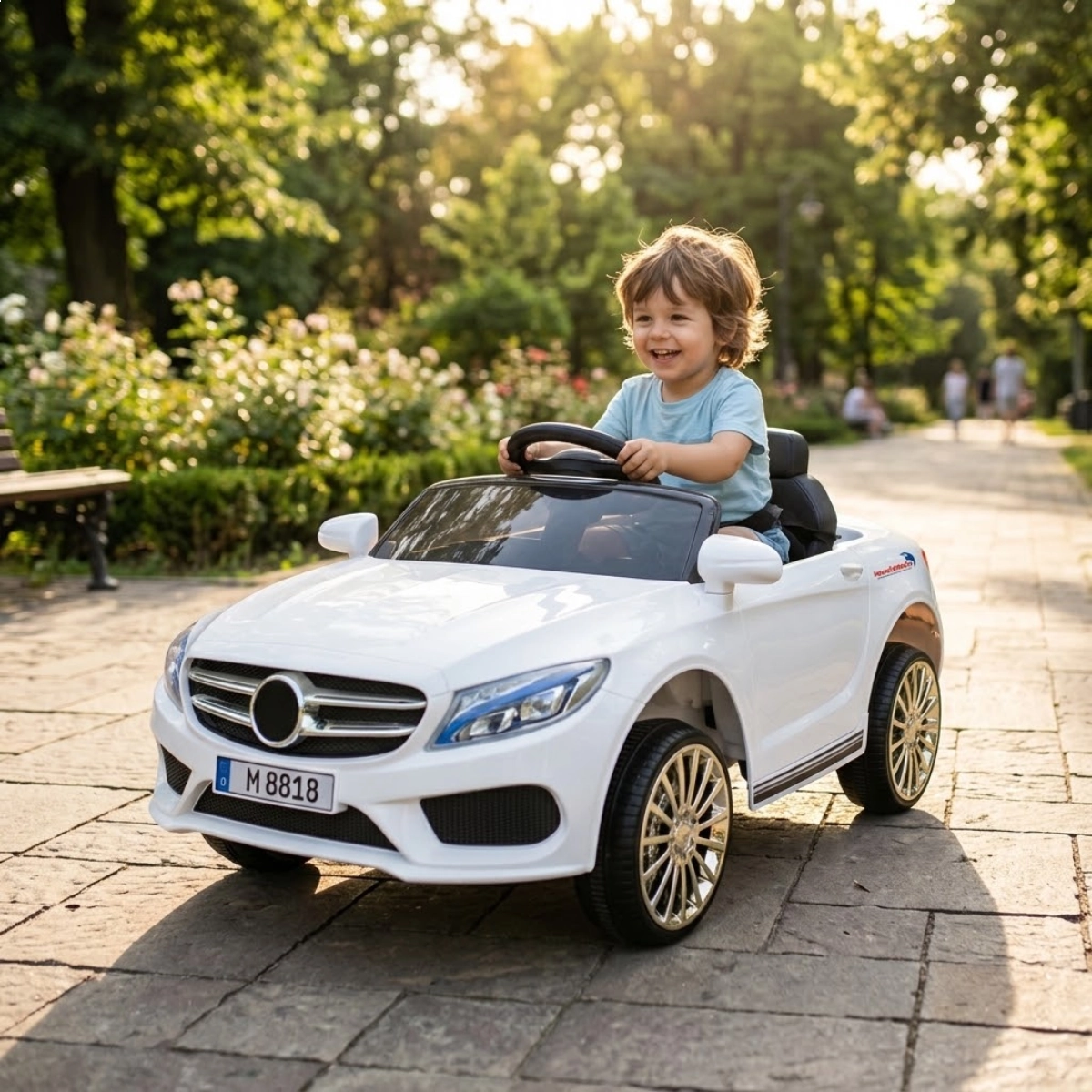 MINI CARRO ELETRICO INFANTIL COM CONTROLE REMOTO BRANCO BW007BR