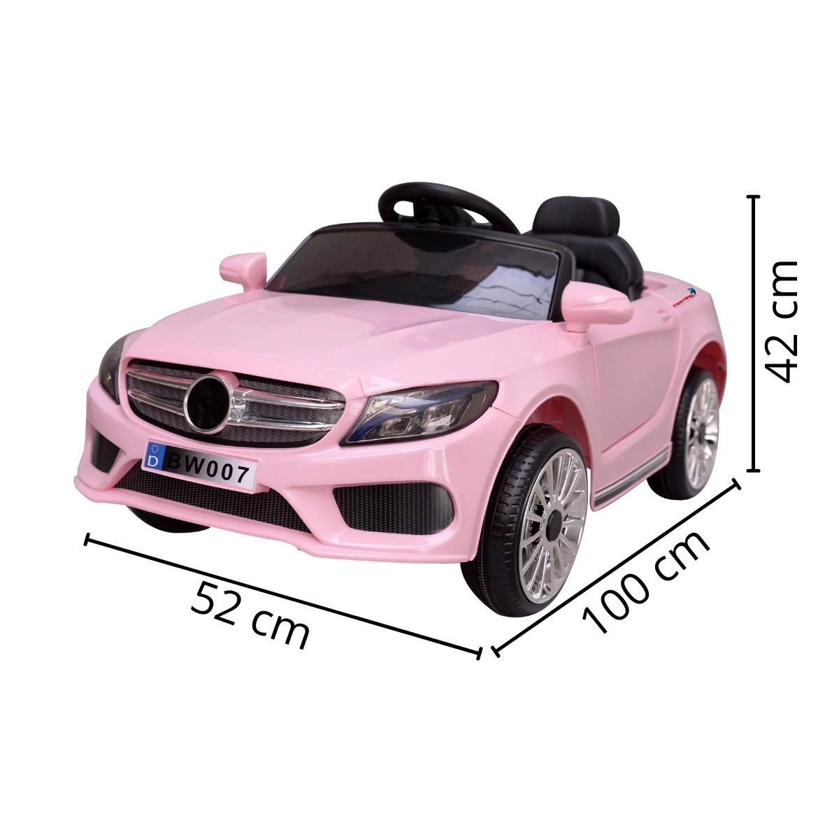 MINI CARRO ELETRICO INFANTIL COM CONTROLE REMOTO ROSA BW007RS