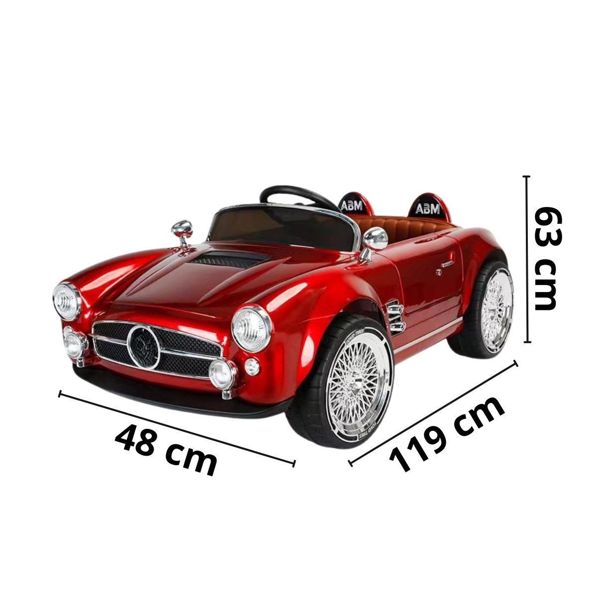 MINI CARRO ELETRICO INFANTIL RETRO 12V VERMELHO - IMPORTWAY