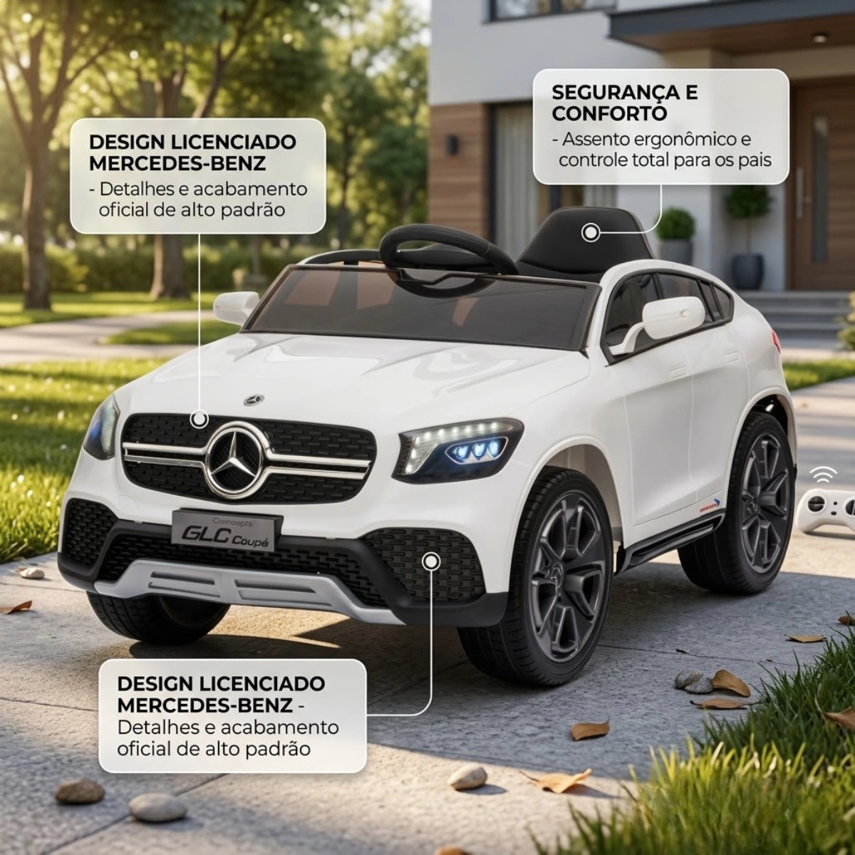 MINI CARRO ELETRICO MERCEDES BENZ GLC COUPE CONCEPT 12V BRANCO IMPORTWAY