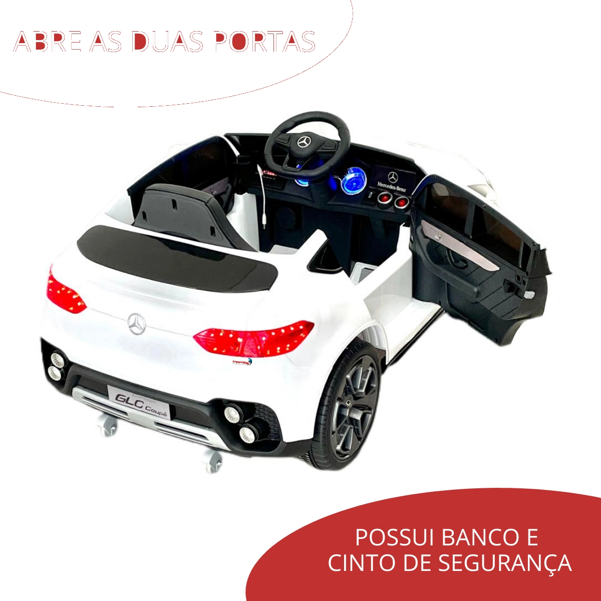 MINI CARRO ELETRICO MERCEDES BENZ GLC COUPE CONCEPT 12V BRANCO IMPORTWAY