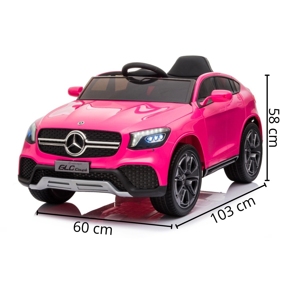 MINI CARRO ELETRICO MERCEDES BENZ GLC COUPE CONCEPT 12V ROSA IMPORTWAY