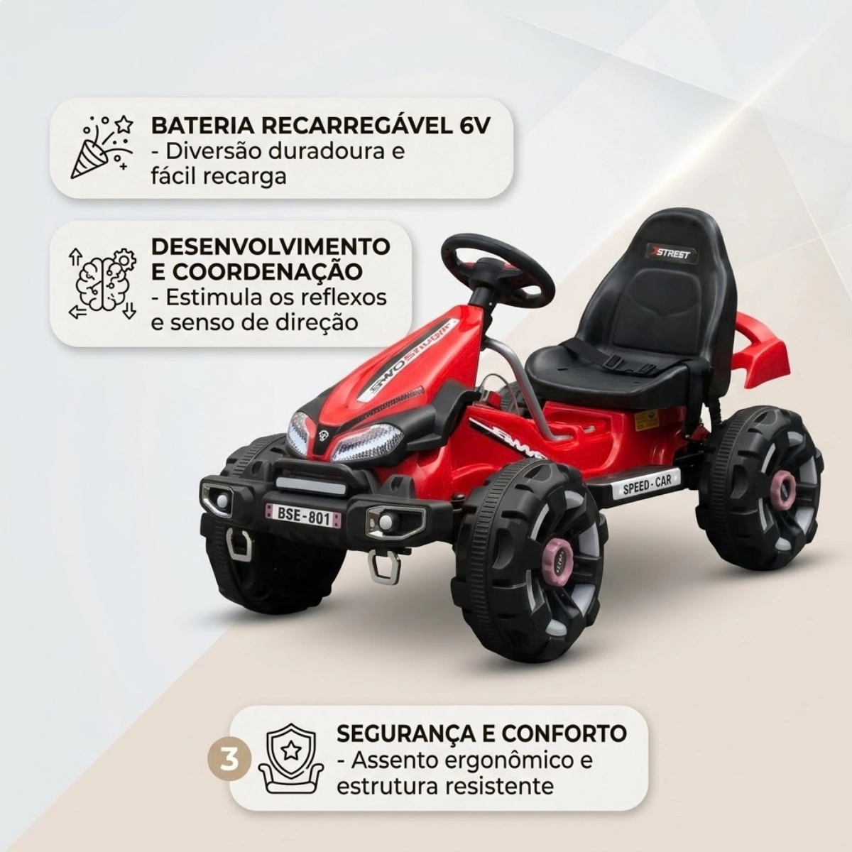 MINI KART ELÉTRICO IMPORTWAY BW220PT INFANTIL 6V PRETO COM LUZ E SOM MINI KART ELÉTRICO IMPORTWAY BW220PT INFANTIL 6V PRETO COM LUZ E SOM