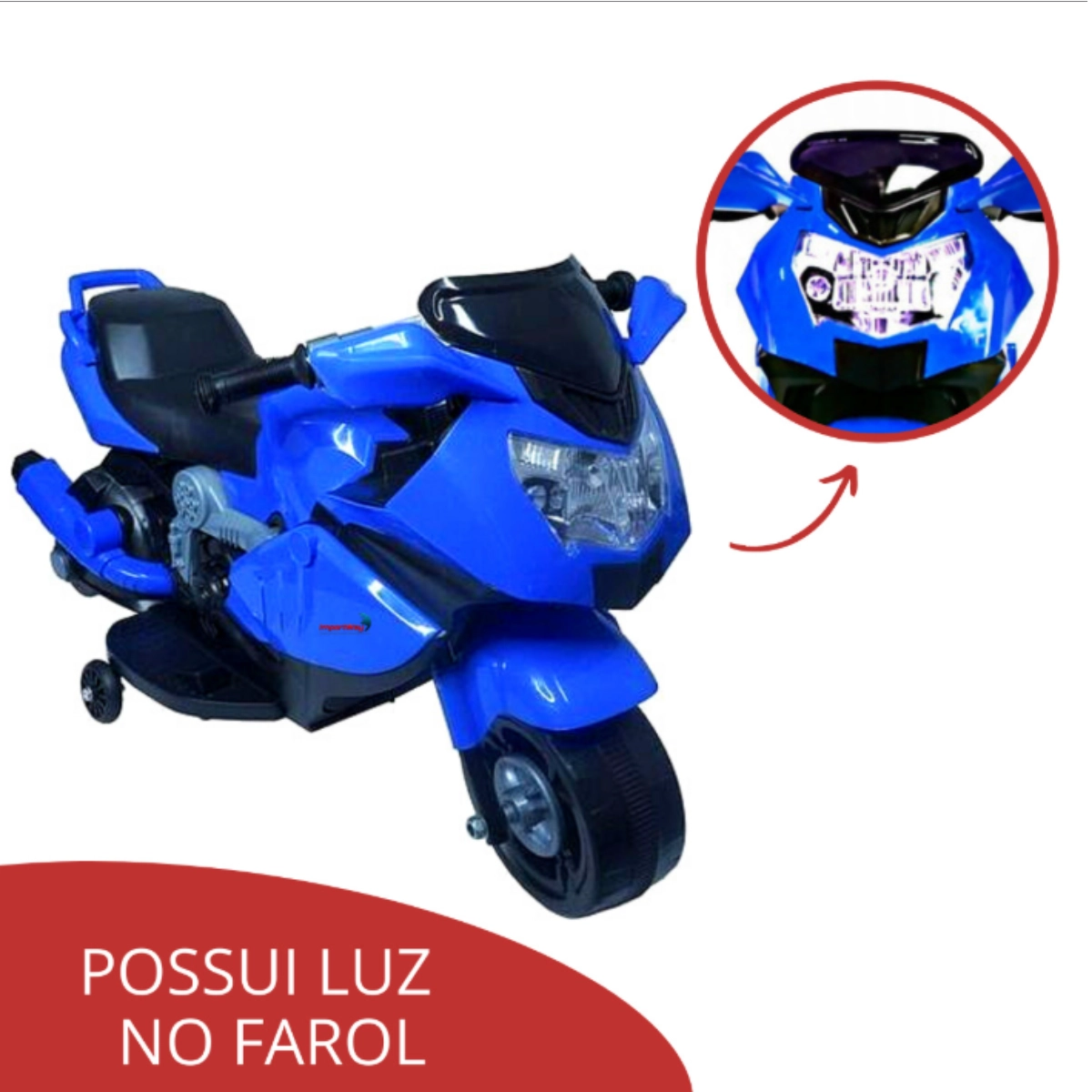 Mini Moto Elétrica Infantil 6v Azul Importway com Luzes e Som  Diversão, Segurança
