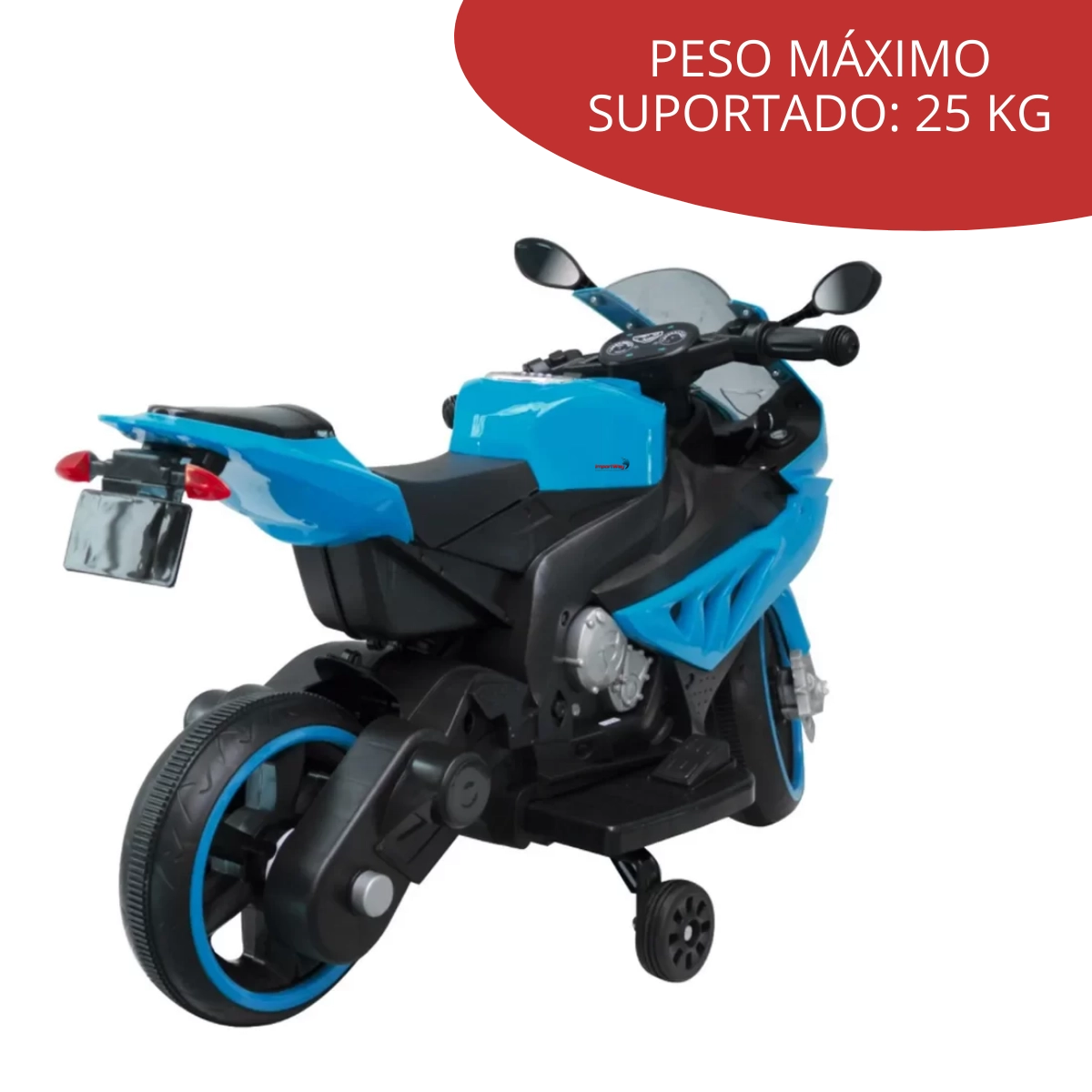 MINI MOTO ELÉTRICA INFANTIL 6V ESPORTIVA AZUL - IMPORTWAY
