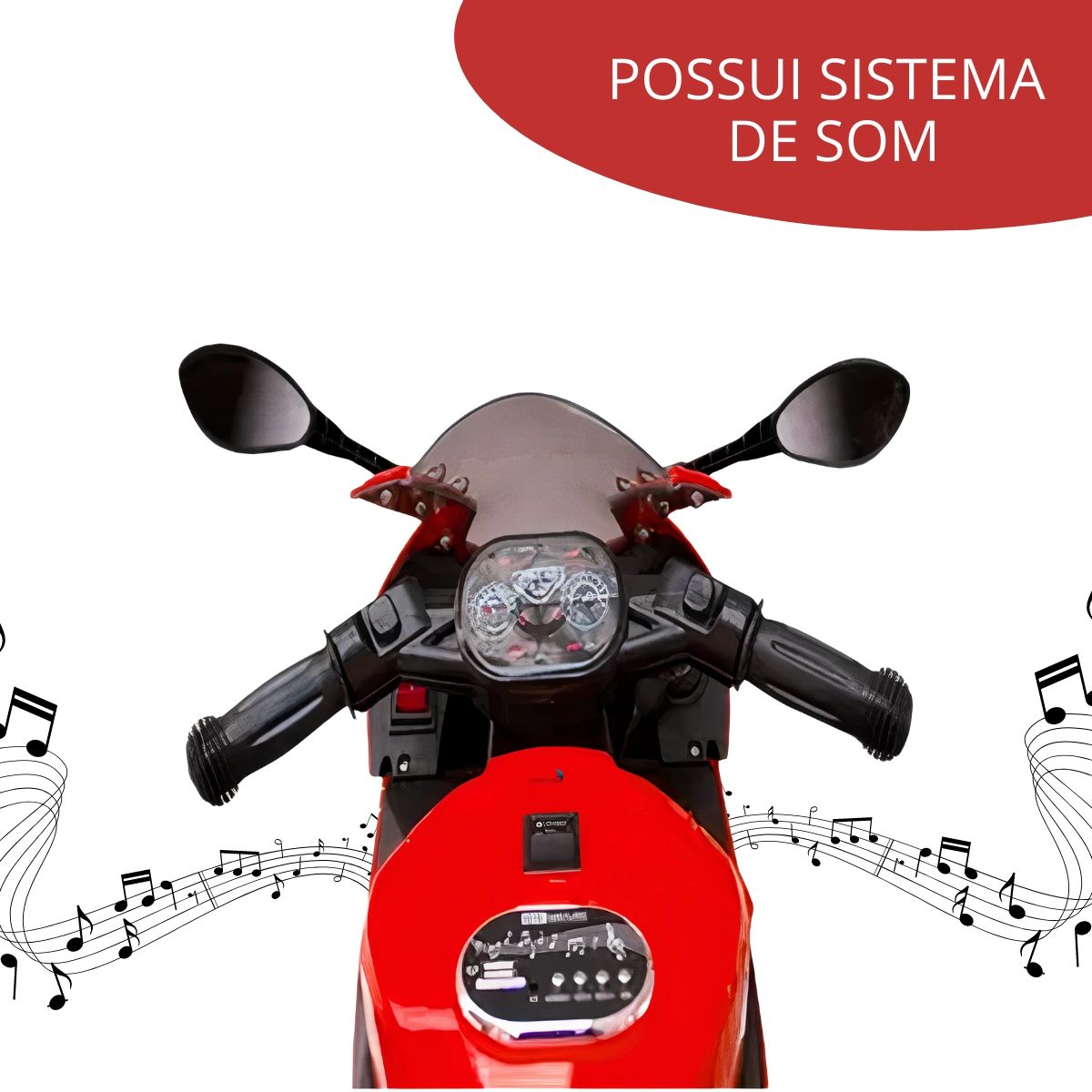 MINI MOTO ELÉTRICA INFANTIL 6V ESPORTIVA VERMELHO - IMPORTWAY