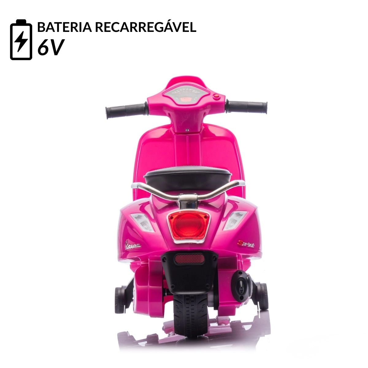 Mini Moto Eletrica 6v Licenciado Vespa Rosa