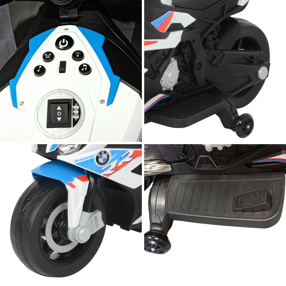MINI MOTO ELETRICA INFANTIL 12V BMW S1000RR BRANCA - IMPORTWAY