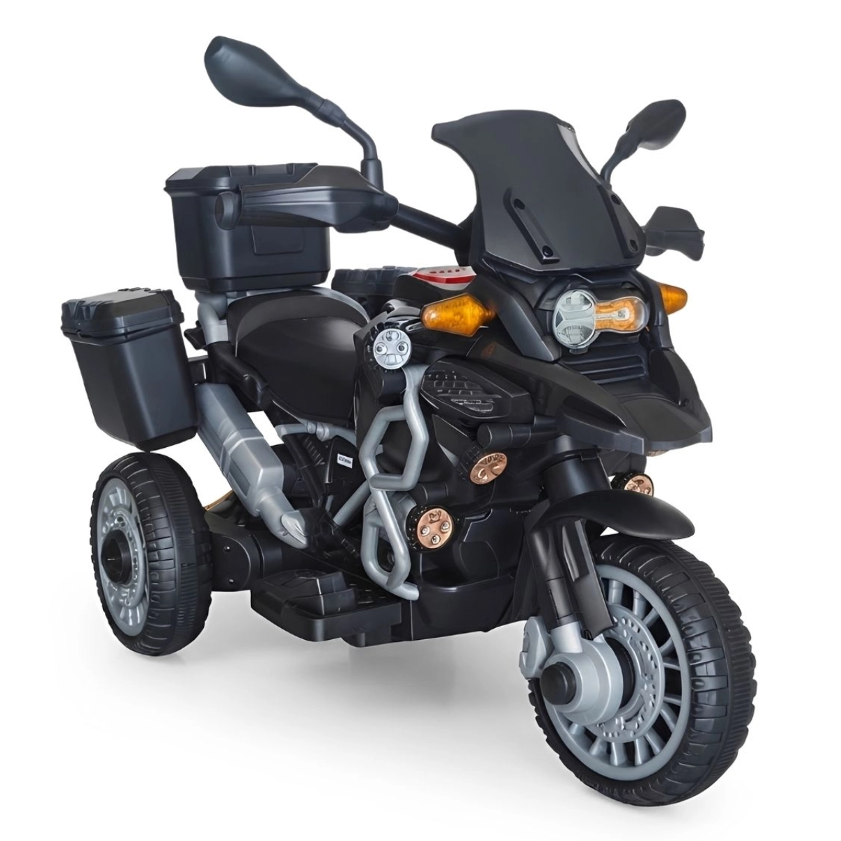 MINI MOTO ELETRICA TRICICLO COM 3 BAGAGEIROS 6V PRETO BW533PT IMPORTWAY