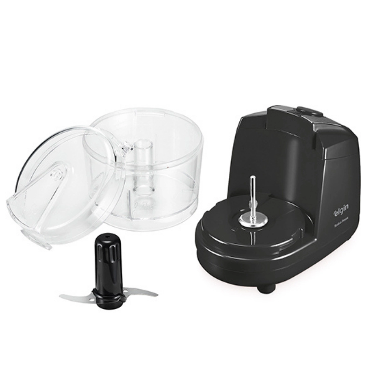 MINI PROCESSADOR ALIMENTOS ELGIN TURBO PRESS 150W 127V PRETO 