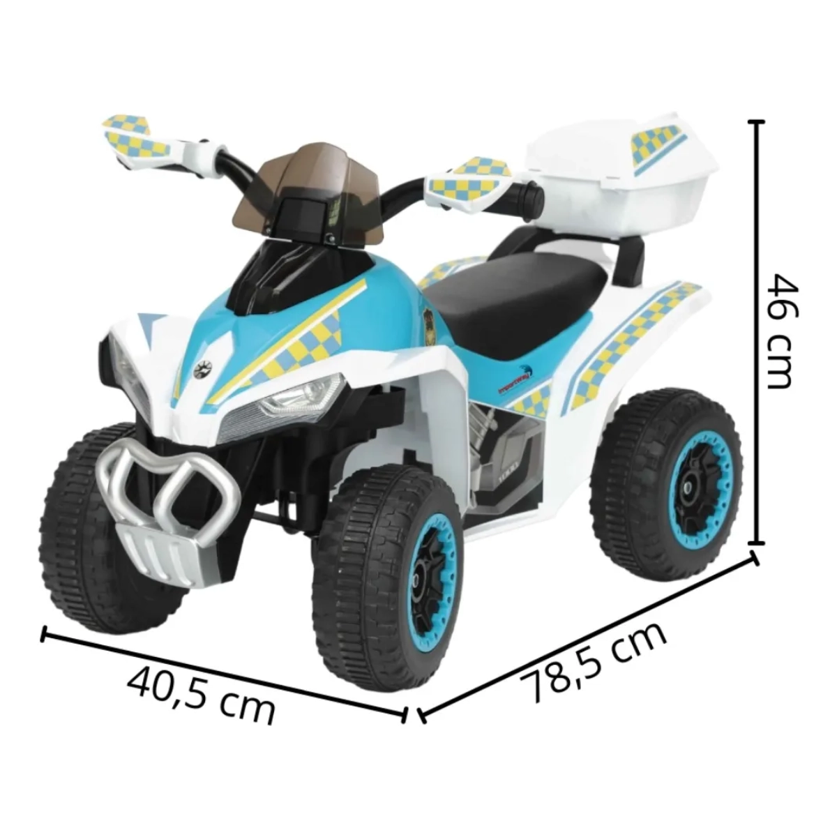 MINI QUADRICICLO ELÉTRICO INFANTIL COM LUZ E SOM 6V BRANCO