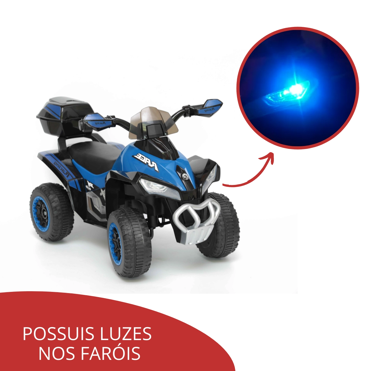 Mini Quadriciclo Eletrico Infantil 6vazul