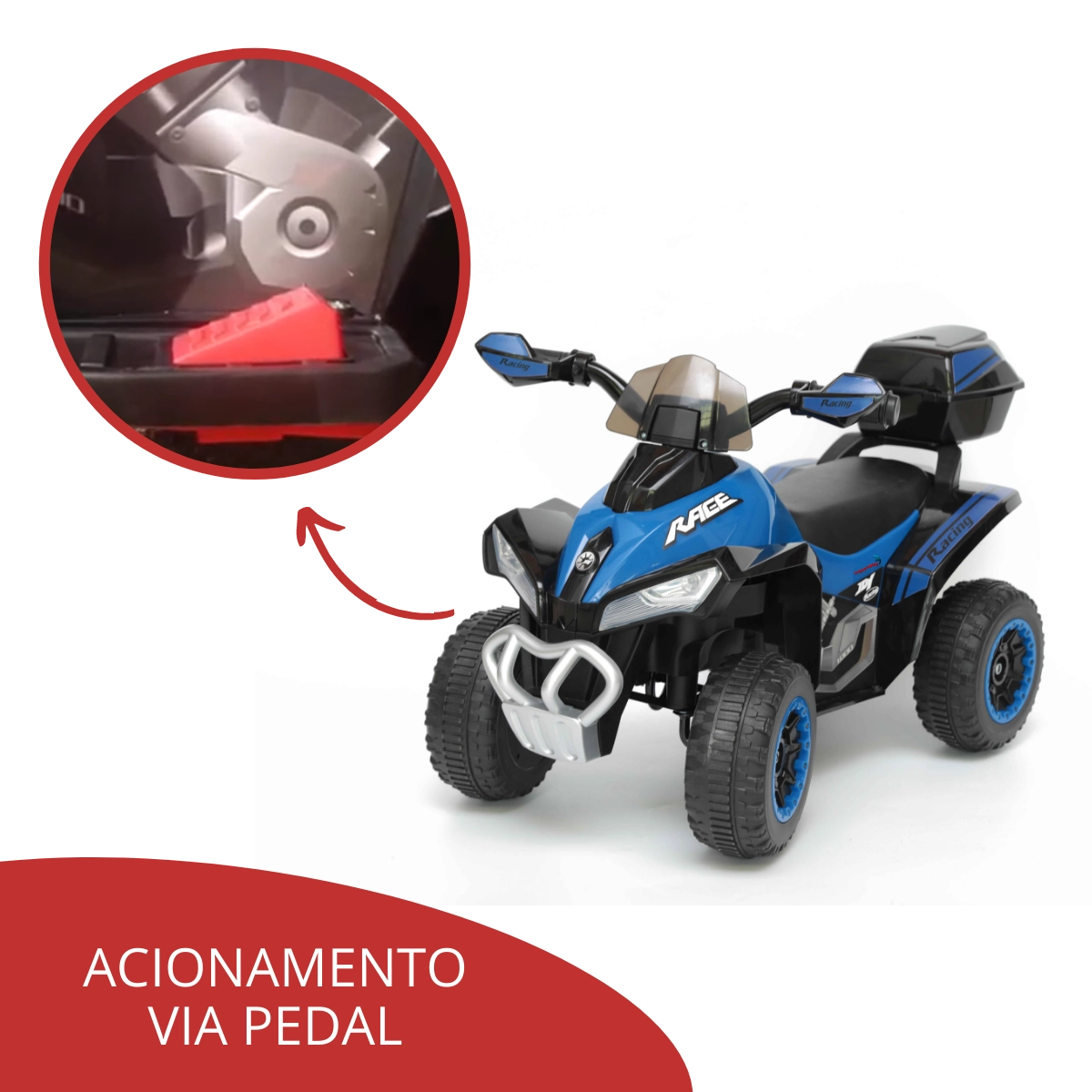 Mini Quadriciclo Eletrico Infantil 6vazul