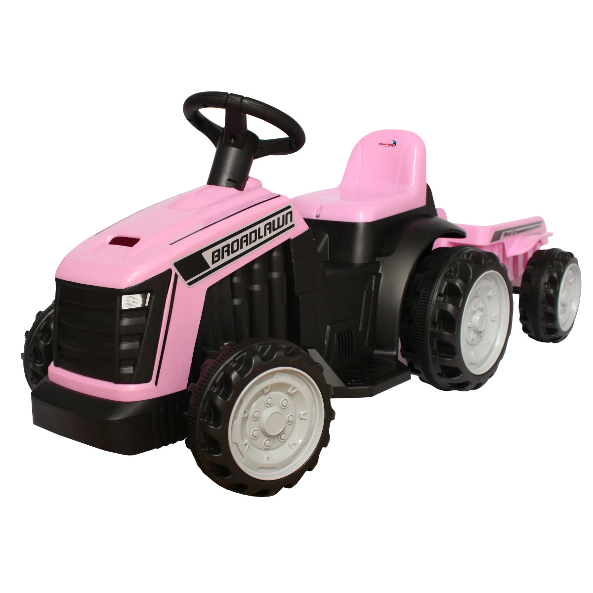 MINI TRATOR ELETRICO INFANTIL COM REBOQUE ROSA - IMPORTWAY