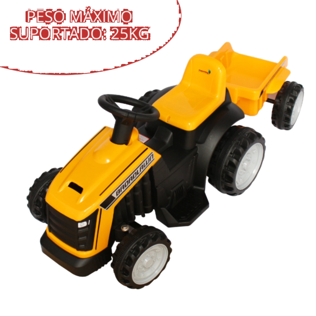Mini Trator Eletrico Nfantil Amarelo