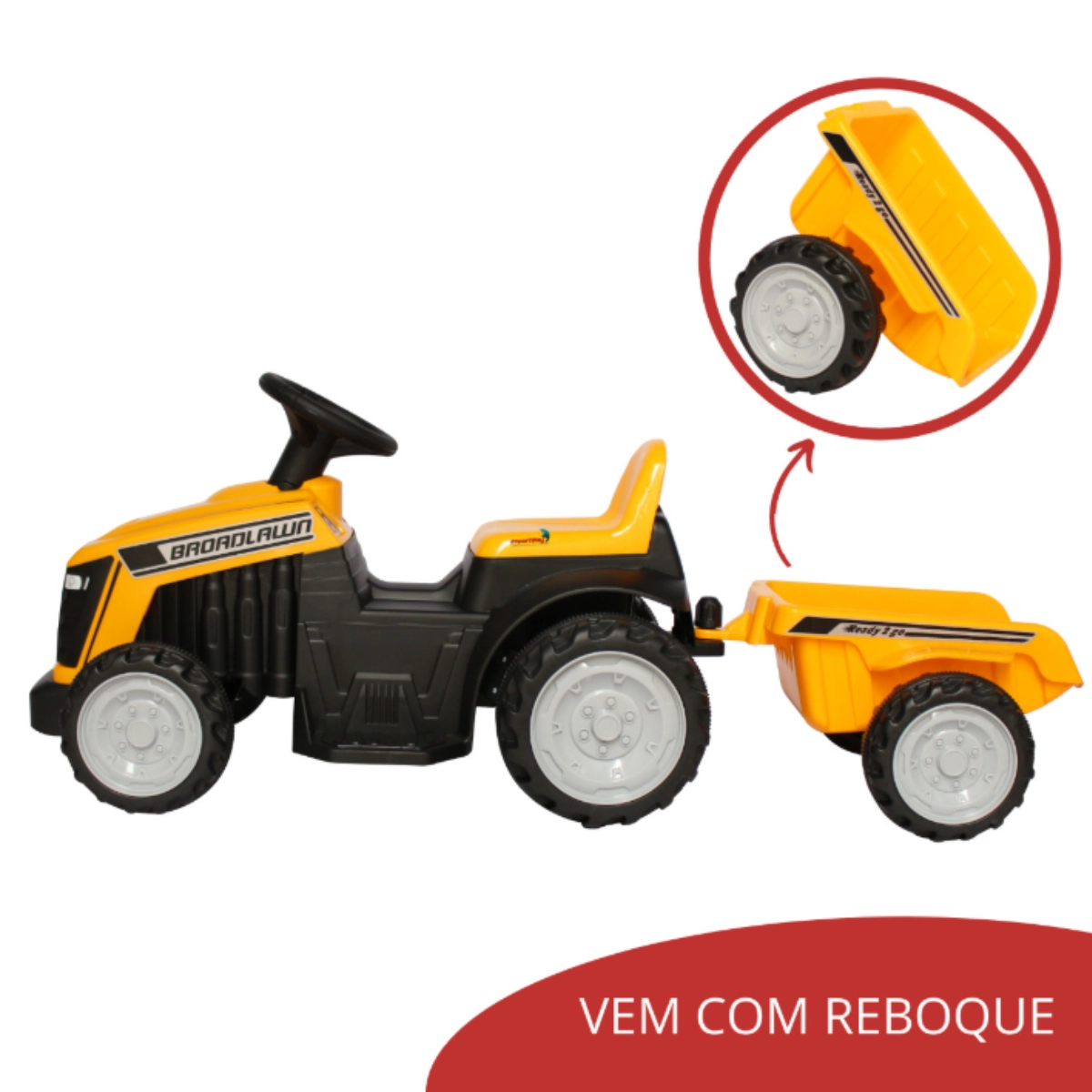 Mini Trator Eletrico Nfantil Amarelo