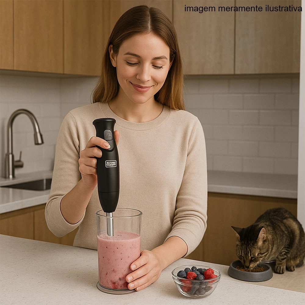 MIXER VERTICAL COM HASTE EM INOX PÓRTATIL BLACK DECKER 250W 220V